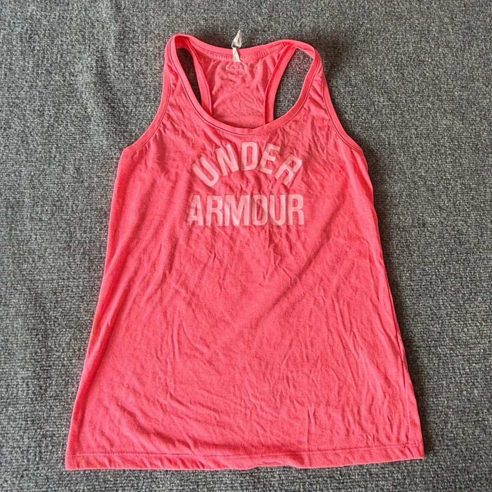 Under Armour Womens Threadborne HeatGear Racerback Tank Top Pink XS 2273